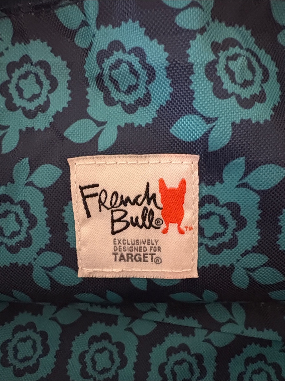 French Bull Floral Canvas Tote Bag with Mustard Handles - Picture 3 of 6
